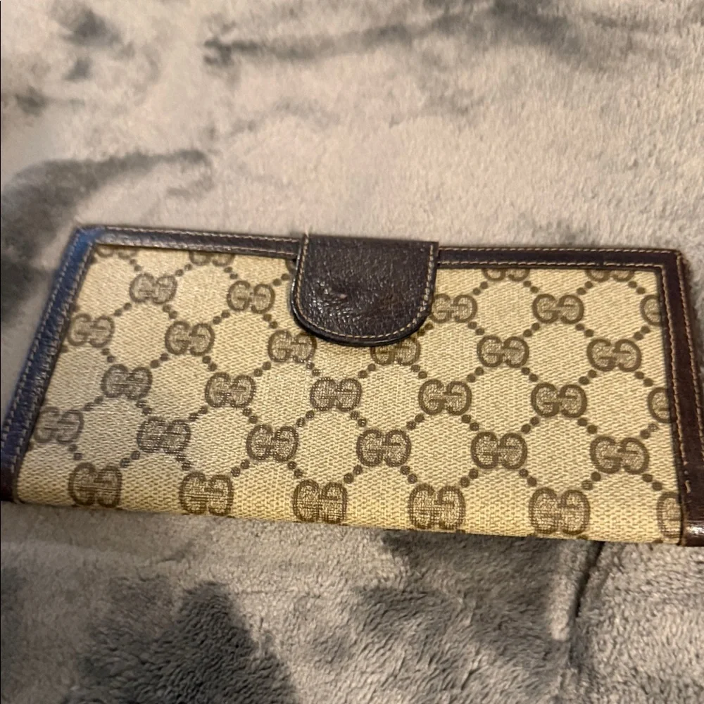 SALE!! Gucci Beige GG Canvas Brown Leather wallet and/or Organizer - Picture 11 of 13